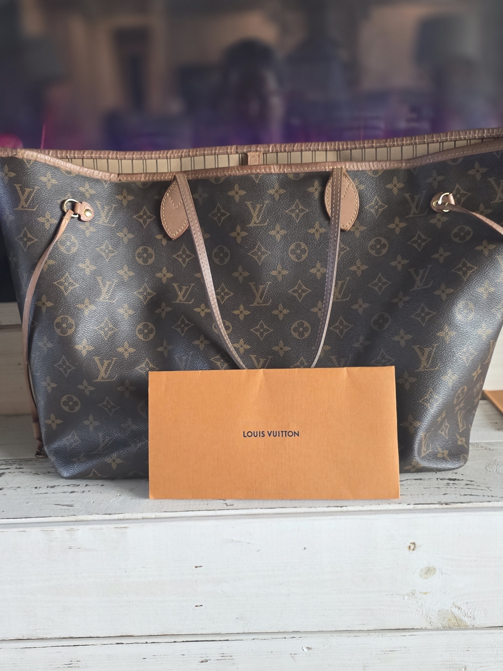 Louis Vuitton Neverfull Purse With Clutch And Wallet. Paperwork Included.